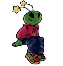 little alien sitting